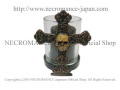 【ネクロマンス NECROMANCE】【数量限定】 スカル&クロスグラスキャンドルスタンド Skull & Cross Glass Candle Stand 骸骨 十字架 蝋燭