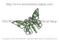 【ネクロマンス NECROMANCE】 ラインストーン バタフライ ブローチ Rhinestone Butterfly Brooch ＜グリーン/Green/緑＞ 蝶々
