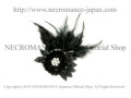 【ネクロマンス NECROMANCE】 ブラックレースフェザーブローチ Black Lace Feather Brooch 喪章 葬儀 羽根