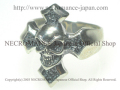 【ネクロマンス NECROMANCE】 クロススカルリング Silver Cross Skull Ring 骸骨 十字架 シルバー 指輪