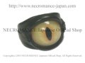 【数量限定 ご予約受付中】【ネクロマンス NECROMANCE】 レザー義眼リング Leather Eye Ring ＜イエローキャット/Yellow Cat/黄色猫目＞ 目玉 革
