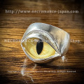 【ご予約受付中】【ネクロマンス NECROMANCE】【数量限定】シルバーNEW義眼リング Silver New Eye Ring＜イエローキャットアイ/Yellow Cat Eye/黄猫目＞