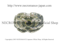 【ご予約受付中】【ネクロマンス NECROMANCE】シルバーボーンハンド義眼リング Silver Bone Hand Glass Eye Ring ＜グリーン/Green/緑＞目玉 骸骨