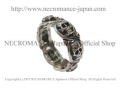 【ネクロマンス NECROMANCE】 シルバースカル&クロスバンドリング Silver Skull And Cross Band Ring 骸骨 指輪