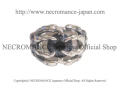 【ネクロマンス NECROMANCE】シルバーボーンハンド義眼リング Silver Bone Hand Glass Eye Ring ＜ブルーグレー/Blue Gray＞目玉 骸骨