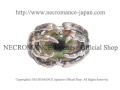 【ネクロマンス NECROMANCE】シルバーボーンハンド義眼リング Silver Bone Hand Glass Eye Ring ＜グリーンブライト/Green Bright＞目玉 骸骨