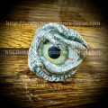 【ネクロマンス NECROMANCE】【数量限定受注生産】 シルバーイーヴィルクロー義眼リング Silver Evil Crow Glass Eye Ring ＜グリーン/Green/緑＞ 目玉 邪悪 爪