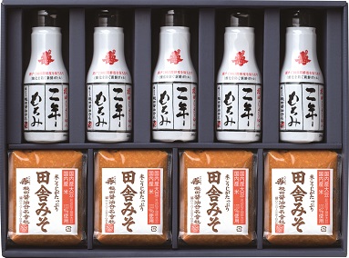 味噌と醤油の詰合せ　田舎みそ500g×4個、二年もろみ醤油鮮度ボトル200ml×5本（ND607）