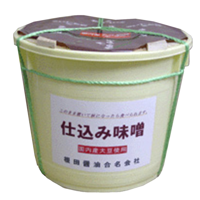 天塩仕込みみそ（すぐ食べられません。仕込んだだけの状態です。タルと重石付き。熟成管理はお客様でお願いします。タルと重石付き。3月から6月までの期間限定商品）受注生産のため着日の指定はできません。