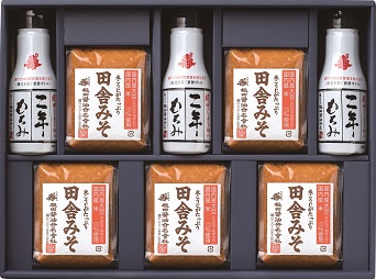 味噌と醤油の詰合せ　田舎みそ500g×5個、二年もろみ醤油鮮度ボトル200ml×3本（ND606）
