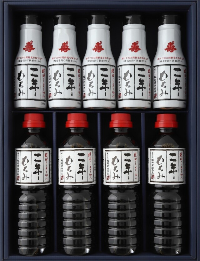 二年もろみ醤油鮮度ボトル200ml×5本/500mlペットボトル×4本(ND631)