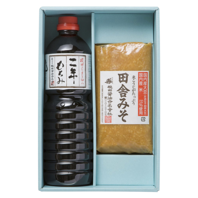 味噌と醤油の詰合せ　田舎みそ1kg×1個、二年もろみ醤油1L×1本(W301)