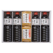 味噌と醤油の詰合せ　田舎みそ1kg×2個、二年もろみ醤油1L×4本(W102)