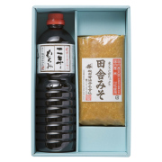 味噌と醤油の詰合せ　田舎みそ1kg×1個、二年もろみ醤油1L×1本(W301)