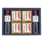 味噌と醤油の詰合せ　田舎みそ500g×4個、二年もろみ醤油500ml×2本(W504)