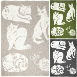 ウールブランケット  Lapuan Kankurit ネコの日 90x130cm