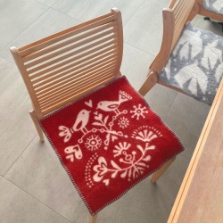 猫のお昼寝　ウールシートブランケット　レッド