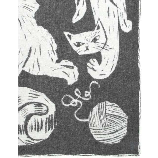 北欧ウールブランケット ネコの日｜猫グッズ通販店 nekomono（ねこもの）