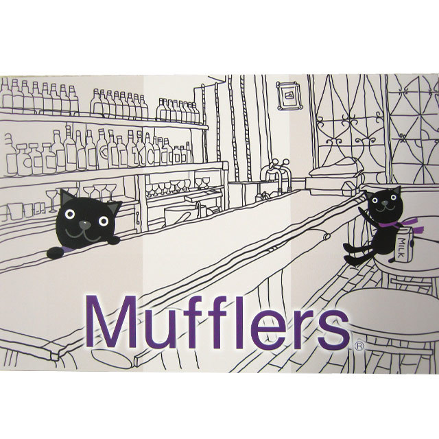 猫イラスト　ポストカード　bar