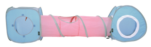 猫のトンネルとキューブ　ピンク