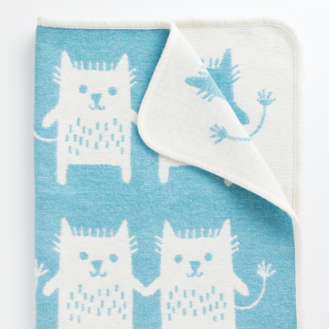 【新品未使用】　KLIPPANクリッパン　ウールブランケット　ネコ柄 KLIPPAN 並行輸入品 WOOL SINGLE BLANKETS クリッパン ウール