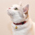 猫の可愛い首輪反射糸レッド
