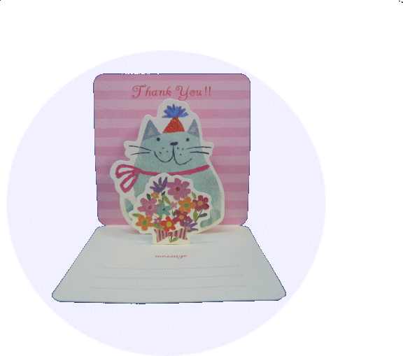 在庫処分半額 メール便ｏｋ カード ねこ多目的 Thankyouポップカード