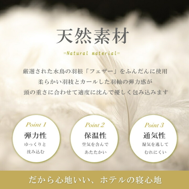 パイプ羽根枕(ラージサイズ) 至福の眠り