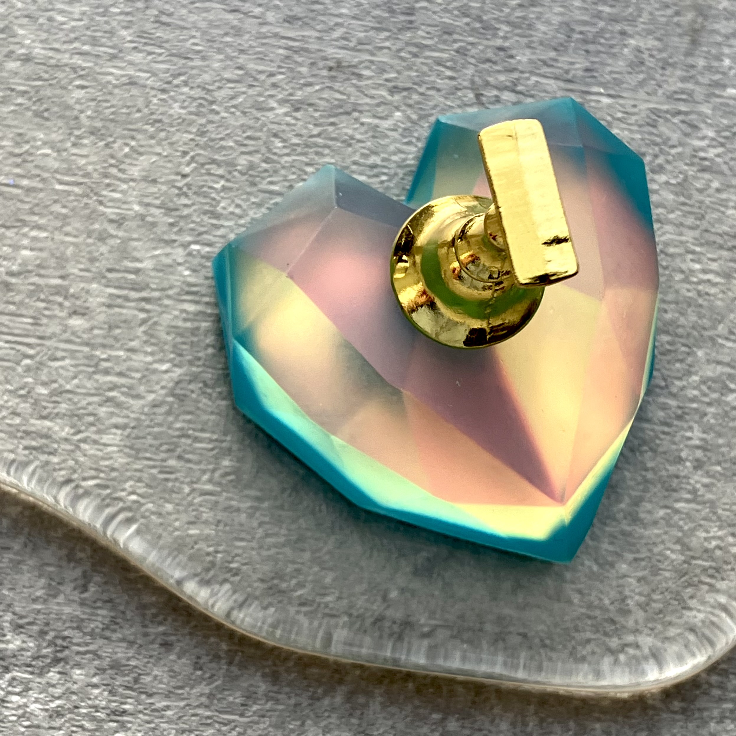 ハートチップ台　クリスタルハート　ブルー