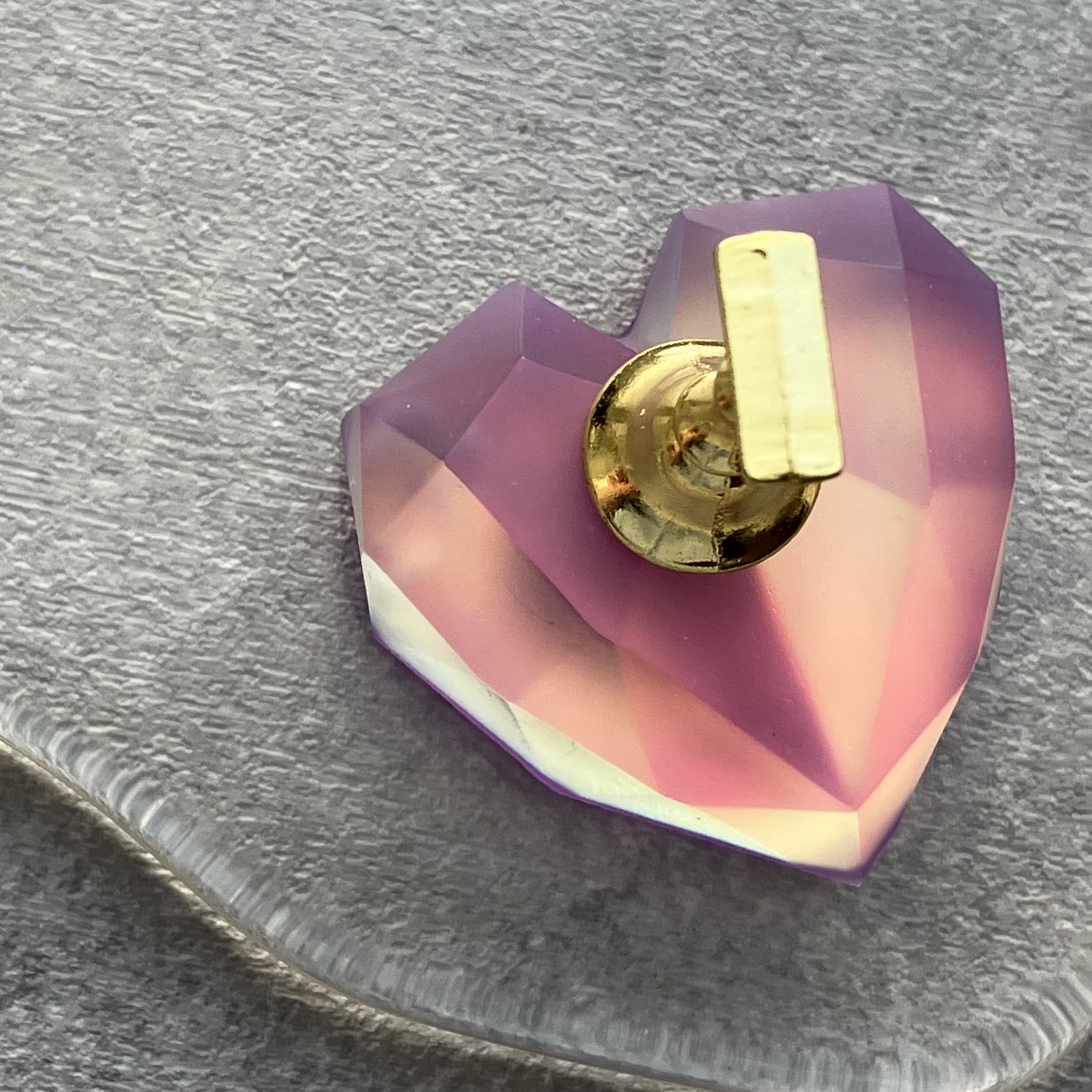 ハートチップ台　クリスタルハート　パープル