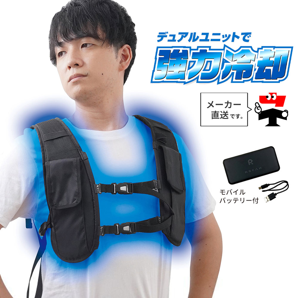 ハーネス対応冷蔵ベスト バッテリーセット RZFHTVSBKBT フリーサイズ