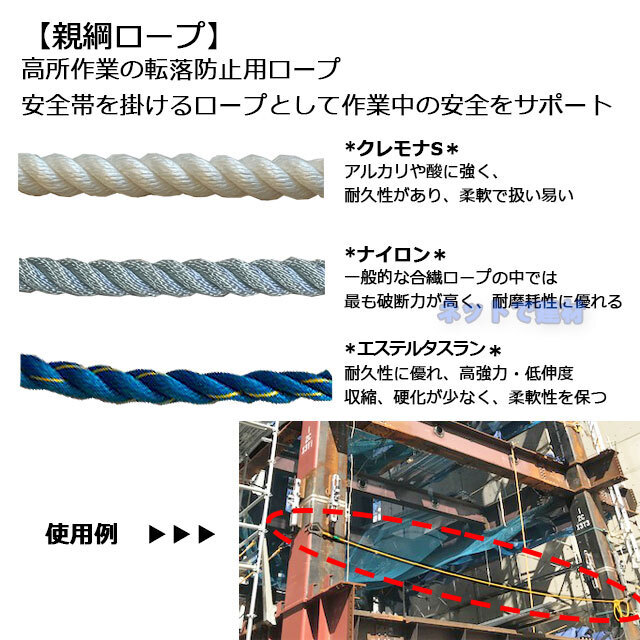 親綱ロープ種類　※エステルタスランに変更