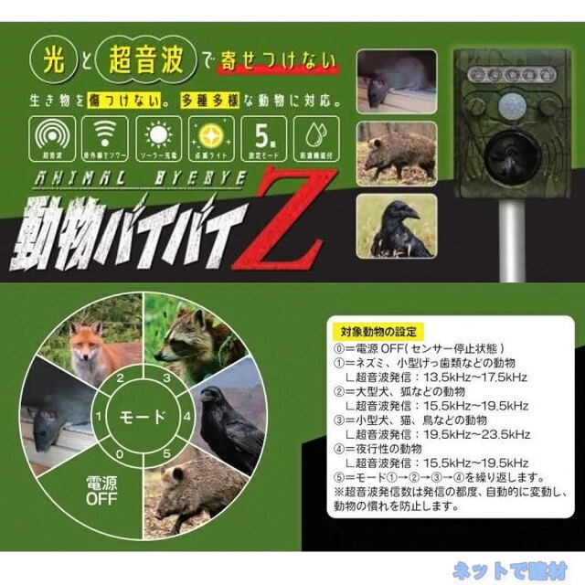 動物バイバイ Z 1個 W 95 mm ×D 60 mm × H 360 mm