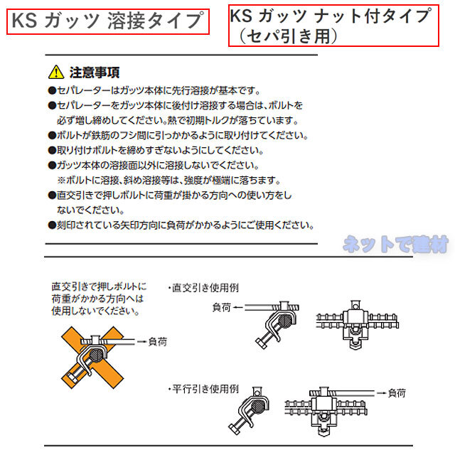 KSガッツ 32Ｎ-８ Ｎ-9 ナット付タイプ 100個セット 国元商会 0334025 0334026