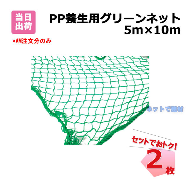 PP 養生用 グリーンネット 2枚 セット 5m×10m