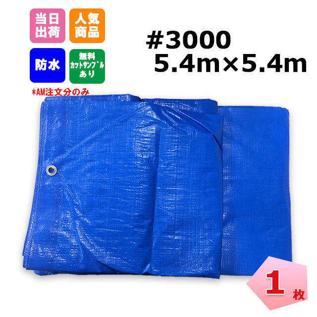 ブルーシート #3000 5.4m×5.4m 1枚 KMネクスト 181210370