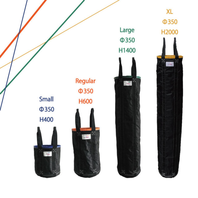 アラオ リフトバッグ 荷揚げバケツ AR4167 Φ600×H600 赤 巾着加工あり 1個 吊り上げ NBAG 電工バケツ 工具 安全