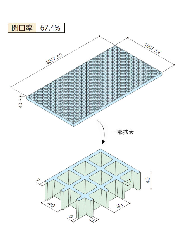 FRPグレーチング FG4040 全4色 一般タイプ