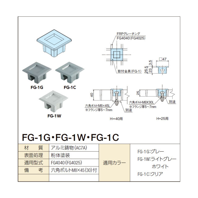 FRPグレーチング 専用 取付金具 取り付け金具