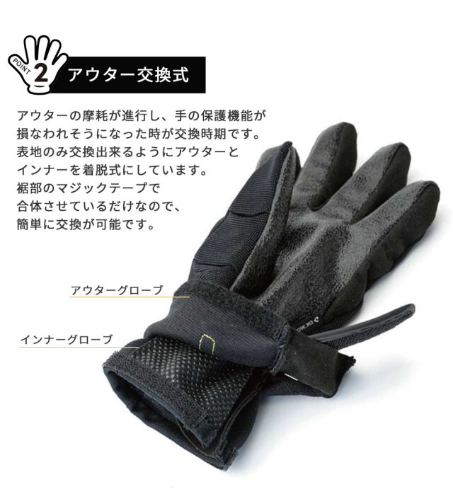 耐圧グローブ プレスガード 作業用手袋 アウター インナー PG-300 PG-301 1双 DK.WORKS 福徳産業