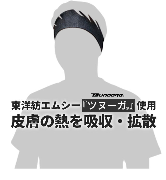 ゼロエネプラス ツヌーガ製 ヘアバンド 黒 #1800 福徳産業