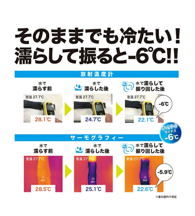 ゼロエネプラス ツヌーガ製 エリクーラー 黒 #1810 接触冷感 福徳産業