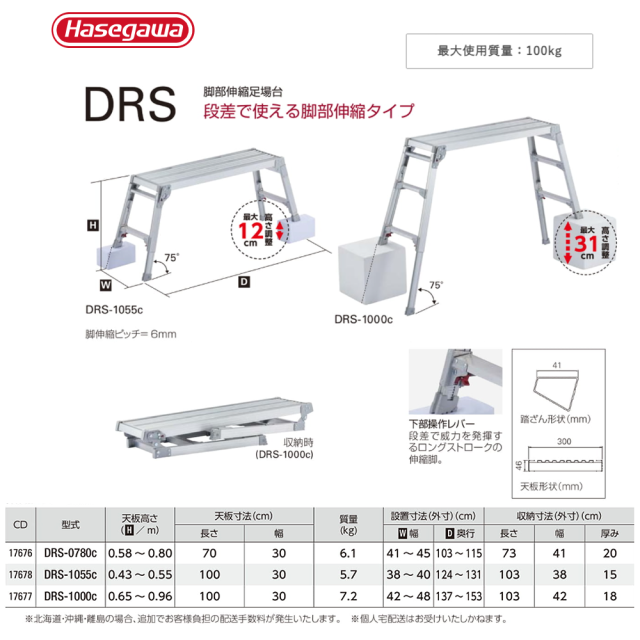 脚部伸縮足場台 DRS