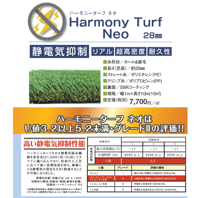 ハーモニーターフ Neo 1mx10m巻 芝高28mm