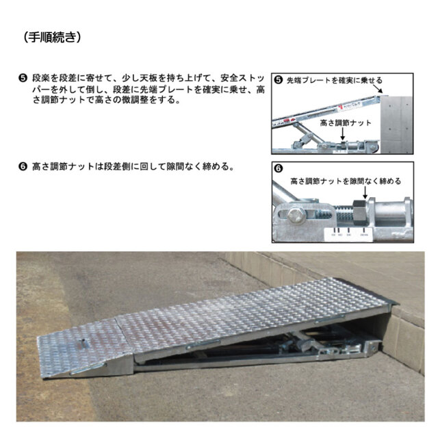 オーダー専用　歩行用　段差解消スロープ　Ａタイプ　1台 キャスター付き段差解消スロープ 段楽 DR-1025 1台 マルサ 無段階調節