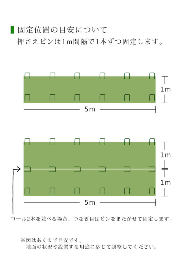 人工芝押さえピン シルバー 長さ15m 10本入り シンセイ