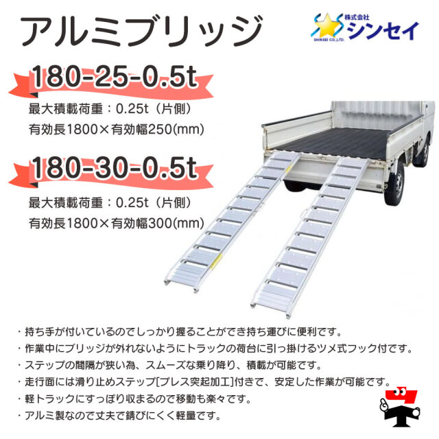 アルミブリッジ 180-25-0.5t 商品説明