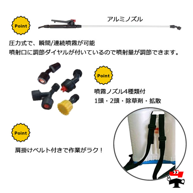 肩掛け噴霧器 8L SX-CS919 商品説明