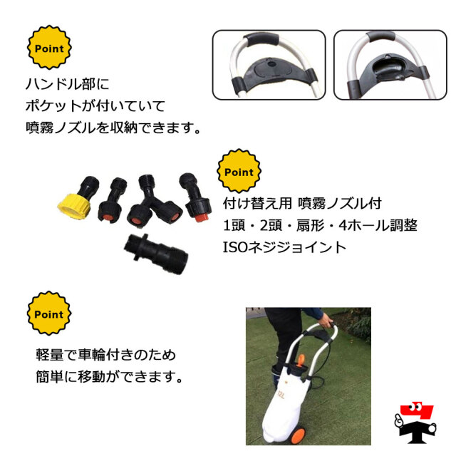 車輪付き噴霧器 SSP-12L 商品説明