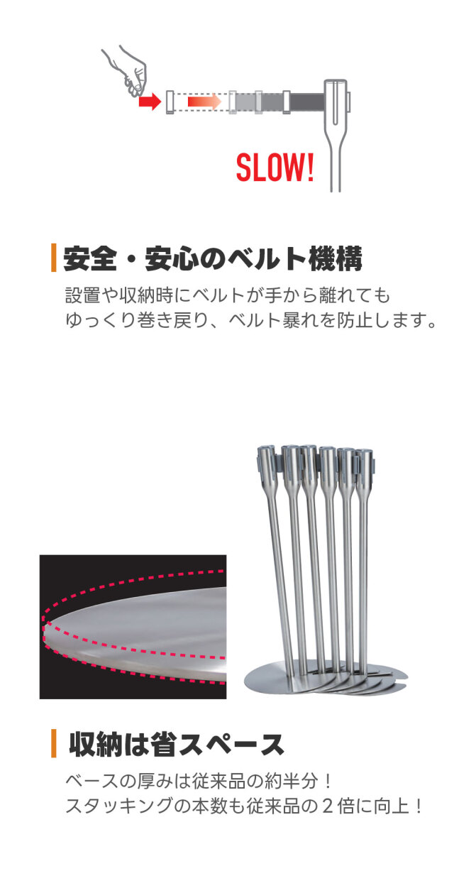 ベルト パーテーションスリム 5.5 2台セット 屋内用